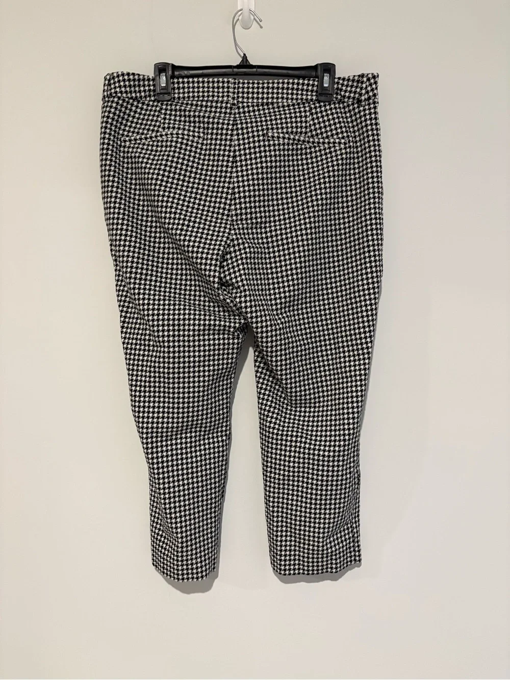Old Navy Pixie High Rise Ankle Pants Houndstooth black white size 16 Petite